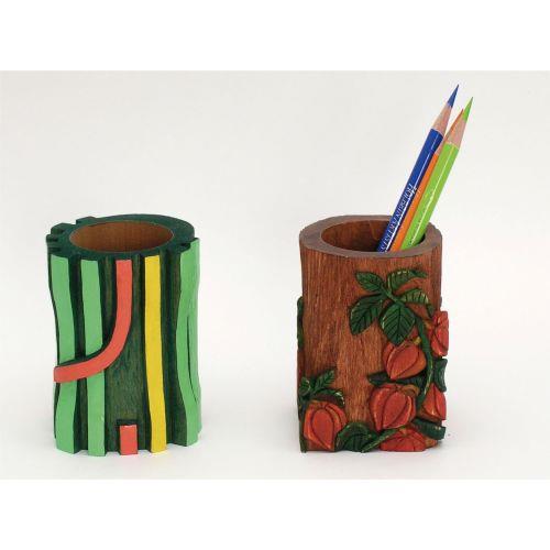 アーテック 木彫筆立 30604 [筆立][文具][木彫][制作][授業][美術][木工作品][あたたかみ][芸術][オリジナル]