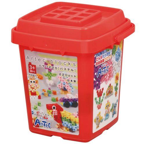アーテック Artecブロック バケツ220 パステル 76537 [アーテックブロック][おもちゃ][玩具][知育][学習][室内][遊び][ブロック][パズル][創造力]
