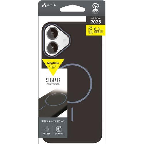 エアージェイ(air-j) AC-P25-SP-BK ブラック iPhone 17用 MagSafeアクセサリー対応 薄型&スリム背面ケース