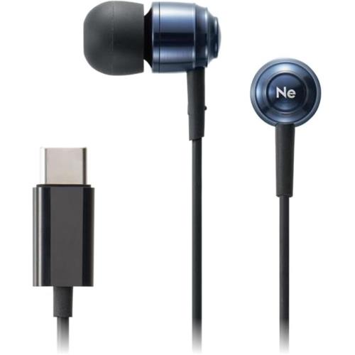 ラディウス(radius) HP-Q10CB ブルー 有線イヤホン USB-C 高剛性アルミニウム採用