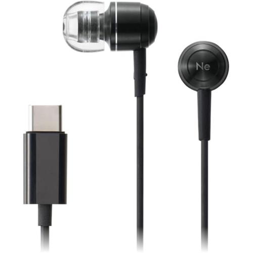 ラディウス(radius) HP-Q50CK ブラック 有線イヤホン USB-C ステンレススチール採用 ハイレゾ対応