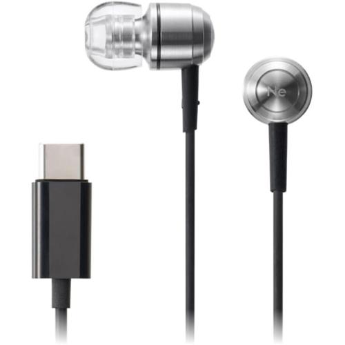 ラディウス(radius) HP-Q50CS シルバー 有線イヤホン USB-C ステンレススチール採用 ハイレゾ対応