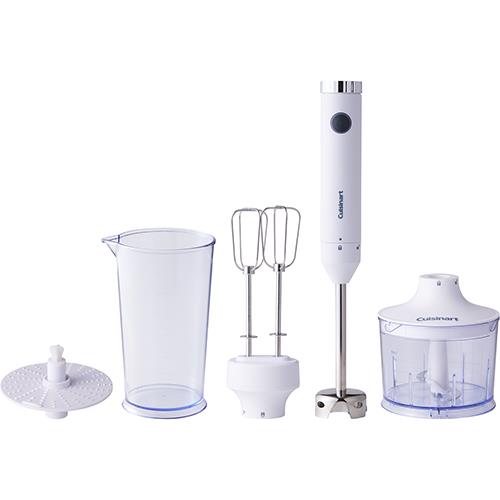 【長期保証付】クイジナート HB-704WJ ホワイト スリム＆ライト マルチハンドブレンダー おろしディスク付 1台6役
