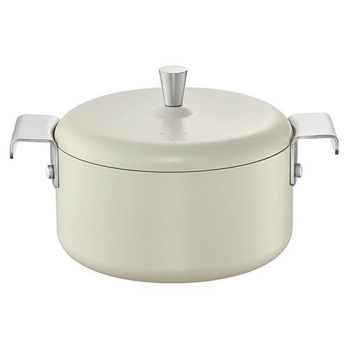 ドクターハウス Dr.HOWS ドクターハウス プレーティング 両手フライパン ラウンド型 16cm クリーム 韓国発 ガス火IH対応 PFOAPFOSフリー