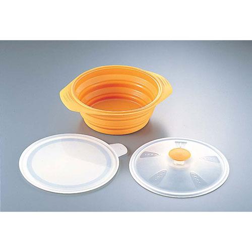 河西 シリコン おりたたみキャセロール オレンジ