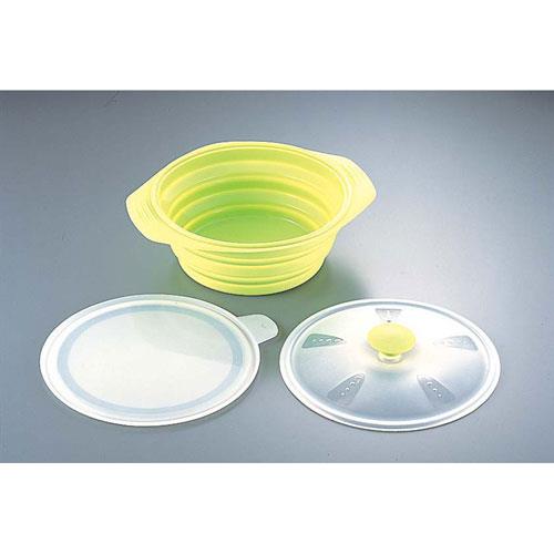 河西 シリコン おりたたみキャセロール グリーン