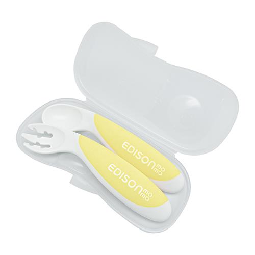 エジソン KJ280195 レモンシャーベット 9ヶ月ごろ~ フォーク&スプーンBaby 右手用 ケース付