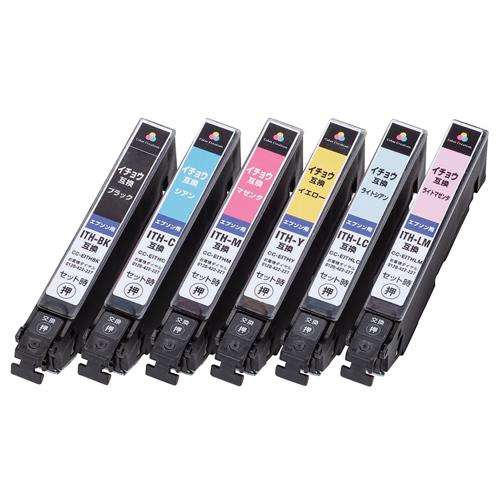 エレコム(ELECOM) CC-EITH-6ST ブラック/シアン/マゼンタ/イエロー/ライトシアン/ライトマゼンタ 使い切りタイプ 6色パック エプソン用