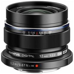 【長期保証付】OM SYSTEM M.ZUIKO DIGITAL ED 12mm F2.0 ブラック マイクロフォーサーズマウント 大口径広角単焦点レンズ