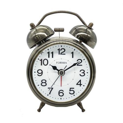 クレファー HT-A046W-G グレー フォルミア 置き目覚まし時計 連続秒針