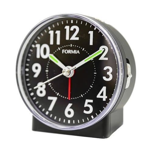 クレファー HT-A043W-BK ブラック フォルミア 置き目覚まし時計 連続秒針 電子音