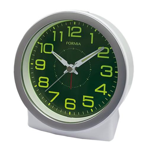 保土ヶ谷電子販売 HT-A049W-WH パールホワイト FORMIA フォルミア 目覚まし時計 置き時計 見やすい 置き時計 電子音 集光文字盤 アナログ