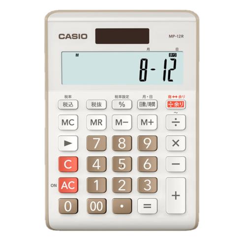 CASIO(カシオ) MP-12R-BE ベージュ 余り計算電卓 12桁
