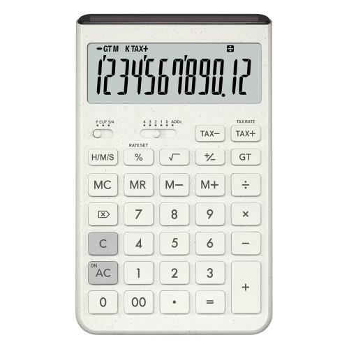 CASIO(カシオ) JT-200T-WE-N オフホワイト Comfy コンフィ デザイン電卓 ジャストタイプ 12桁