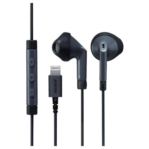 エレコム(ELECOM) EHP-LF10IMABK ブラック ステレオヘッドホン Lighting 13.6mmドライバ マイク付