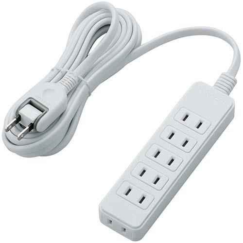 エレコム(ELECOM) T-S02N-2630WH ホワイト スイングプラグタップ 延長コード 2ピン 6個口 3m