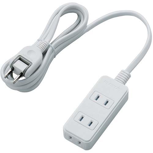 エレコム(ELECOM) T-ST02N-2320WH ホワイト シャッタータップ 延長コード 2ピン 3個口 2m