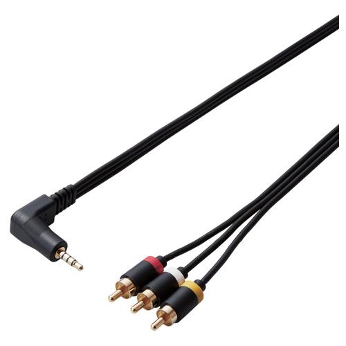 エレコム(ELECOM) DH-MLWRY10BK ブラック L型ミニプラグ 4極 -RCAピンプラグケーブル 1m