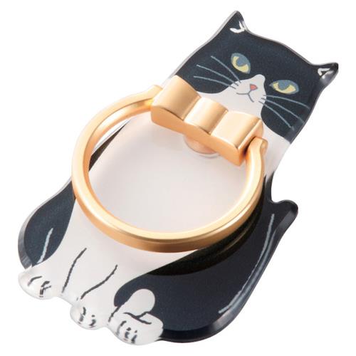 エレコム(ELECOM) P-STRAMCATBW ハチワレネコ フィンガーリング アニマル