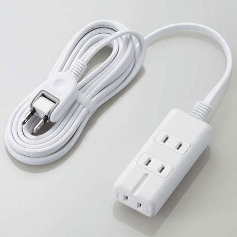 エレコム(ELECOM) T-KM01-2330WH ホワイト 雷ガード付磁石タップ 延長コード 2ピン 3個口 3m