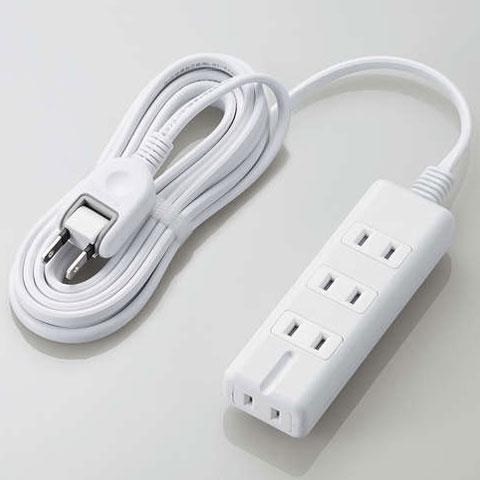 エレコム(ELECOM) T-KM01-2430WH ホワイト 雷ガード付磁石タップ 延長コード 2ピン 4個口 3m