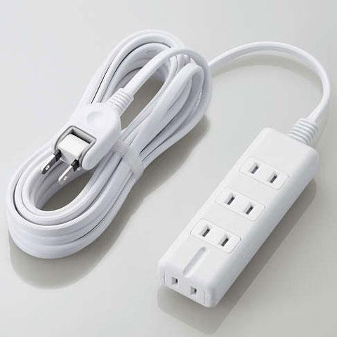 エレコム(ELECOM) T-KM01-2450WH ホワイト 雷ガード付磁石タップ 延長コード 2ピン 4個口 5m