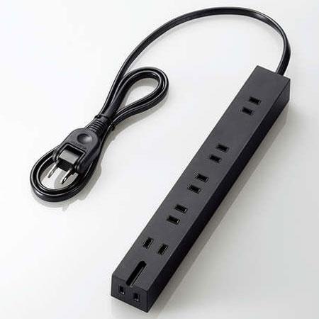 エレコム(ELECOM) T-KM01-2610BK ブラック スタンダード雷/超強力タップ 延長コード 2ピン 6個口 1m