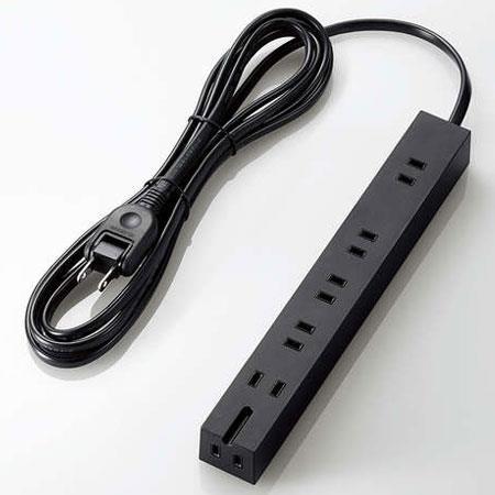 エレコム(ELECOM) T-KM01-2630BK ブラック スタンダード雷/超強力タップ 延長コード 2ピン 6個口 3m