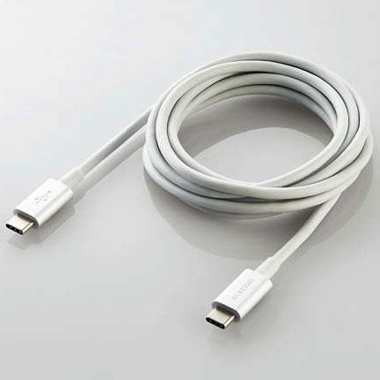 エレコム(ELECOM) MPA-CCPS20PNSV シルバー USB2.0ケーブル C-C PD対応 耐久仕様 2m