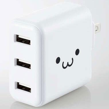 エレコム(ELECOM) MPA-ACU12WF ホワイトフェイス AC充電器 3.6A/Aポート×3