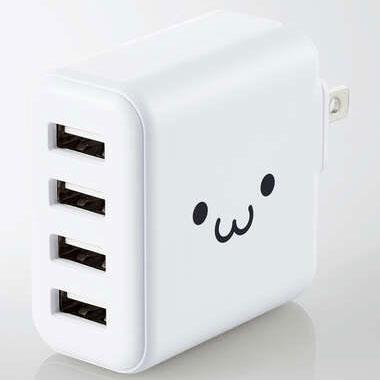 エレコム(ELECOM) MPA-ACU13WF ホワイトフェイス AC充電器 4.8A/Aポート×4