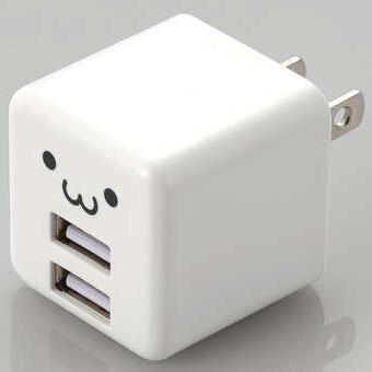 エレコム ELECOM MPA-ACU11WF(ホワイトフェイス) コンパクトAC充電器(2.4A/Aポート×2) USB充電器