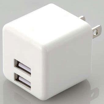 エレコム(ELECOM) MPA-ACU11WH ホワイト コンパクトAC充電器 2.4A/Aポート×2
