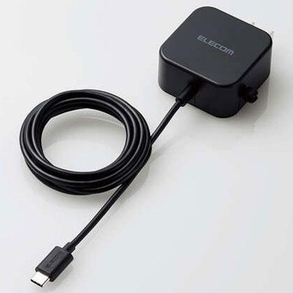 エレコム ELECOM MPA-ACC20BK(ブラック) AC充電器(2.4A/Cケーブル一体型/1.5m) USB充電器