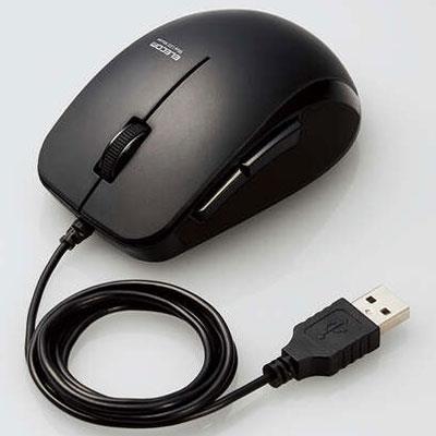 エレコム(ELECOM) M-BL28UBKBK ブラック 抗菌 有線 BlueLEDマウス 5ボタン