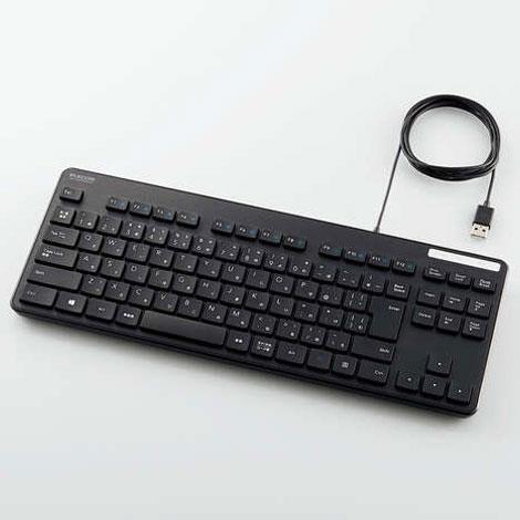 エレコム(ELECOM) TK-FCM107KBK ブラック 抗菌 有線薄型コンパクトキーボード 92キー 日本語配列