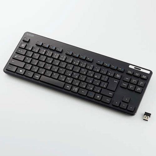 エレコム(ELECOM) TK-FDM109TKBK ブラック 抗菌 無線薄型コンパクトキーボード 92キー 日本語配列