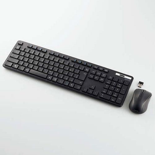 エレコム(ELECOM) TK-FDM110MKBK ブラック 抗菌 無線薄型フルキーボード&マウス 109キー 日本語配列