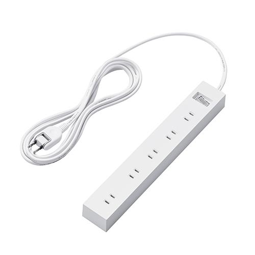 エレコム(ELECOM) ECT-1530WH ホワイト 一括スイッチ付上面5口+側面5口タップ 延長コード 2ピン 3m