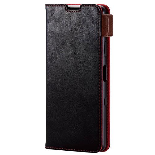 エレコム(ELECOM) PM-X213PLFYBK ブラック Xperia 10 III用 ソフトレザーケース ステッチ 磁石付き 手帳型