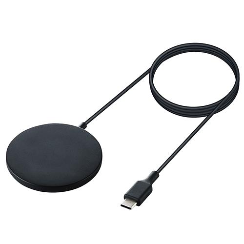 エレコム(ELECOM) W-MA02BK ワイヤレス充電器 マグネット内蔵 ケーブル一体型 1m