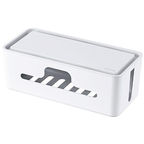 エレコム(ELECOM) EKC-BOX003WH ホワイト スタンド付きケーブルボックス 小
