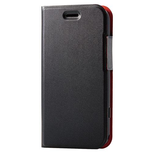 エレコム(ELECOM) PM-F213PLFUBK ブラック らくらくスマホ F-52B用 ソフトレザーケース 薄型 磁石付