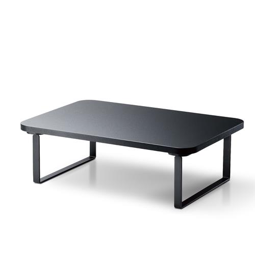 エレコム(ELECOM) PCA-DPSW3812BK ブラック モニター台 パソコン台 木製 キーボード収納