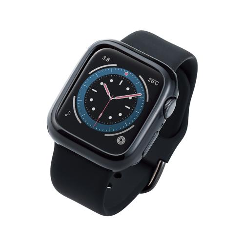 エレコム(ELECOM) AW-20SBPUBK ブラック Apple Watchアップルウォッチ 保護ケース バンパー