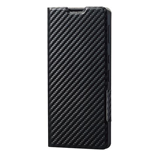 エレコム(ELECOM) PM-S221PLFUCB カーボン調ブラック AQUOS sense6s/sense6用 ケース カバー 手帳型