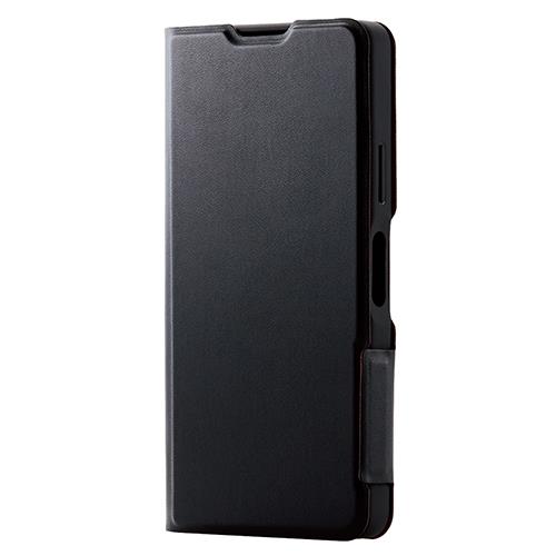 エレコム(ELECOM) PM-X223PLFUBK ブラック Xperia Ace III用 ケース 手帳型 ソフトレザー TPU