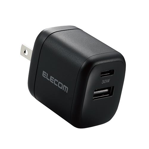 エレコム ELECOM MPA-ACCP30BK(ブラック) USB PD対応AC充電器 USB充電器 USB Type A/C 30W