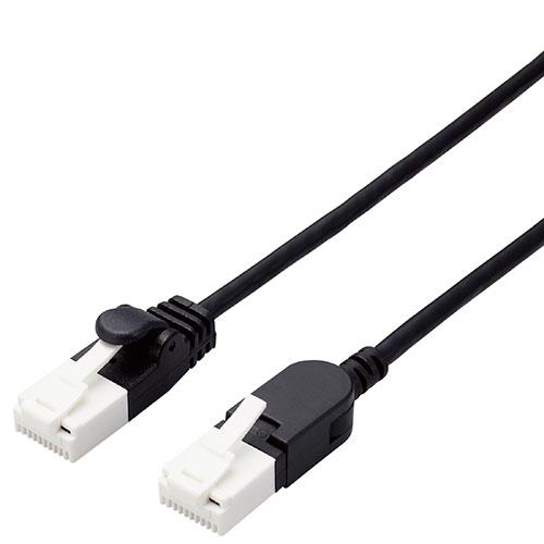 エレコム(ELECOM) LD-GPATSW-BK20 ブラック スイングコネクター LANケーブル Cat6A準拠 2m ツメ折れ防止