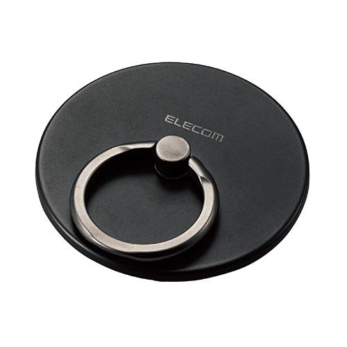 エレコム(ELECOM) P-STRMKMSLBK ブラック スマートフォン対応 マグネットリング 薄型 耐荷重約800g